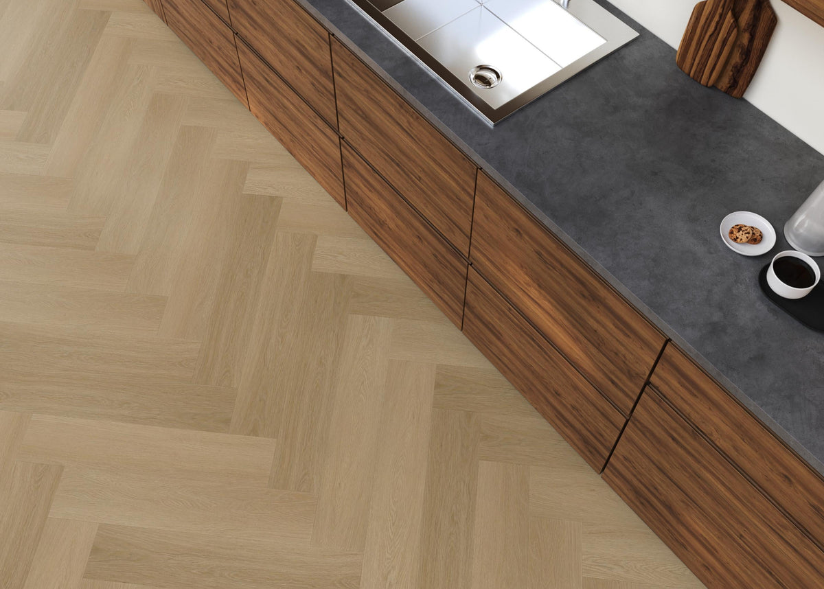 Spigato Estino visgraat dryback warm oak - afbeelding 7